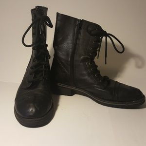 Target Womens Black Zip Tie Combat Boots 10